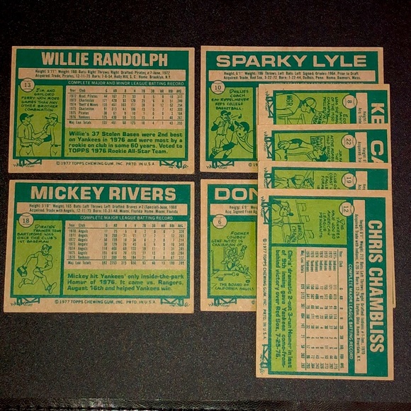 1970s Burger King Edition Yankees Baseball Cards - Picture 4 of 5